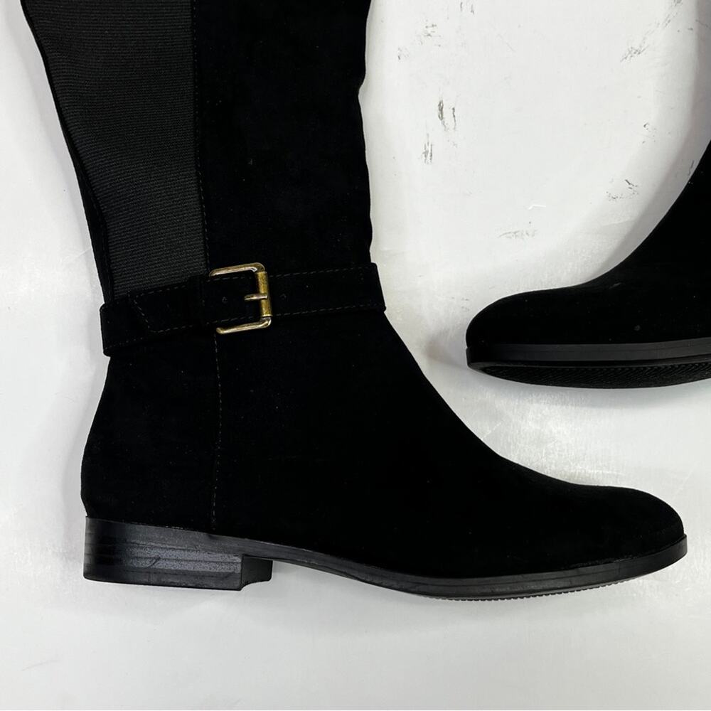 Black Knee-High Riding Boots - Classic Women's Tall Boot - Picture 3 of 12